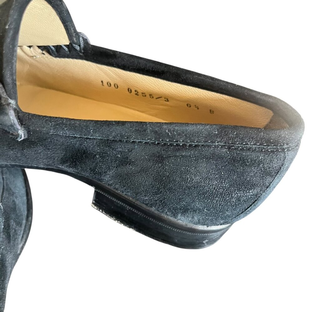 Vintage Gucci Black Suede Horsebit Loafers - Size 6.5 - Picture 9 of 16